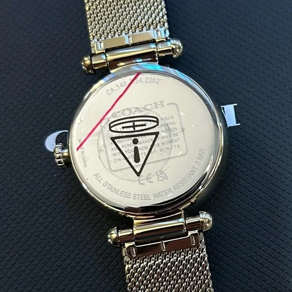 Coach Cary Watch With 34mm Silver White Face & Golden MeshBracelet Coach Cary Watch With 34mm Silver White Face & Golden  main image 2